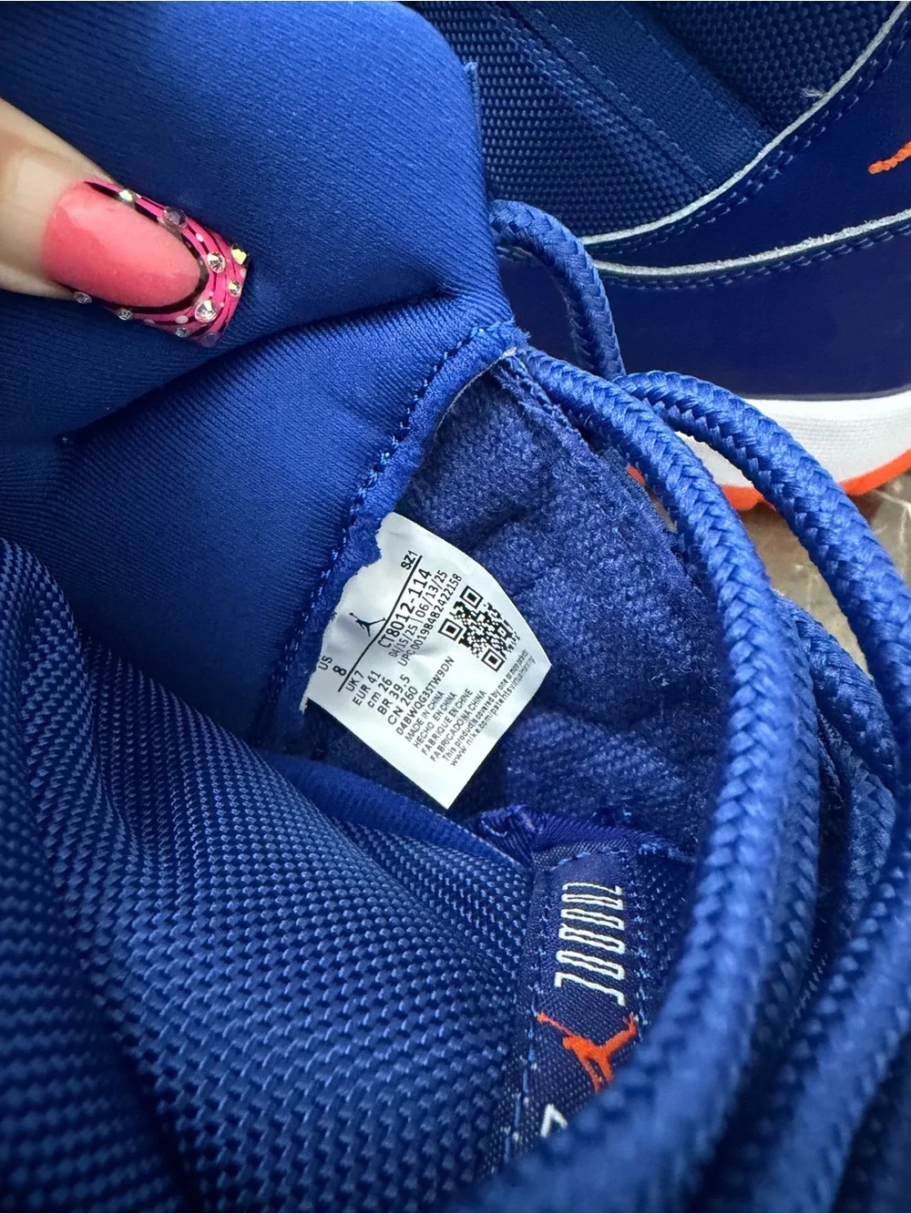 New! Air Jordan 11 Retro, Blue, Orange & White, Men’s Size 8